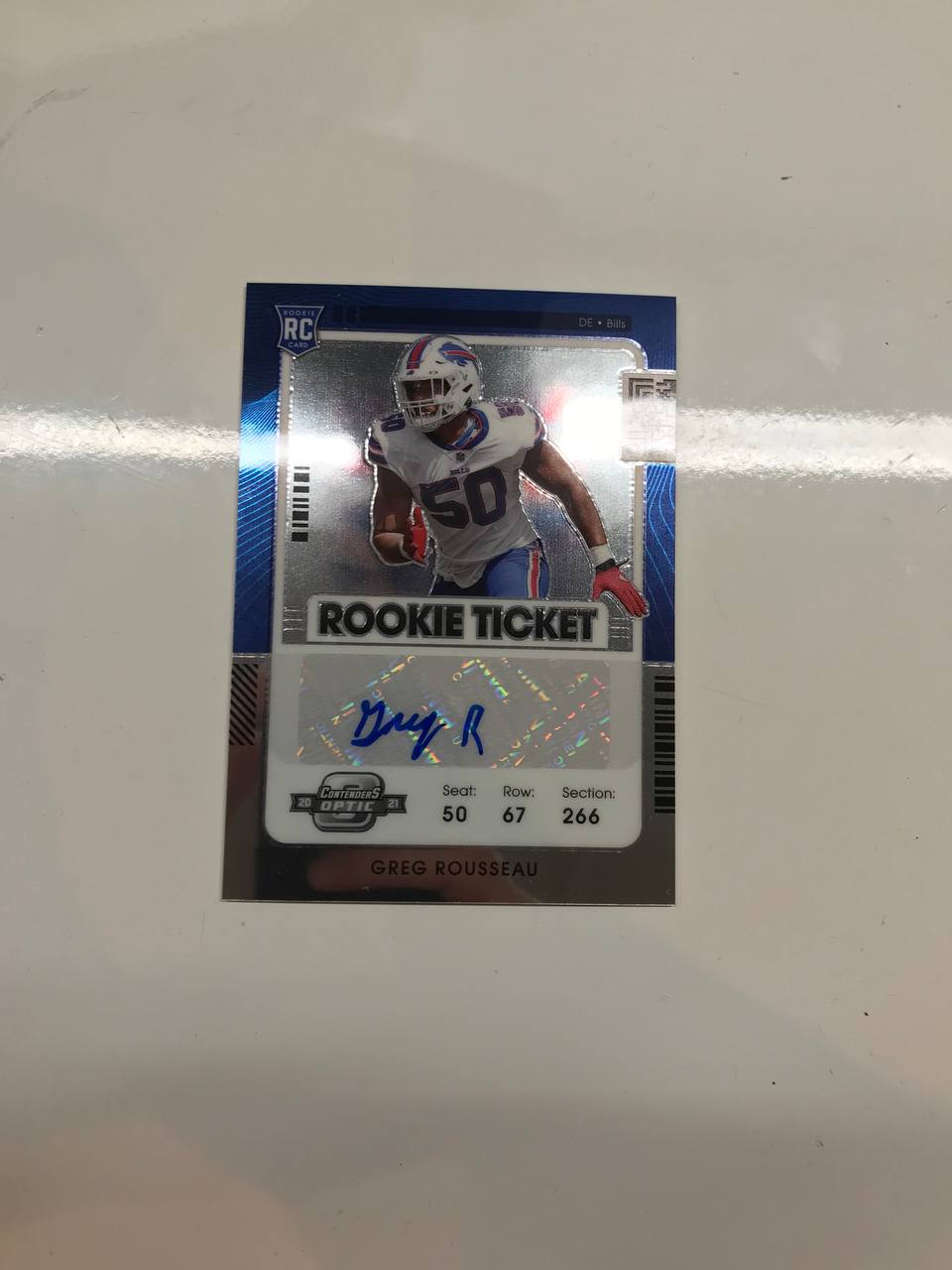 2020-21 Greg Rousseau - Rookie Ticket Signed Football