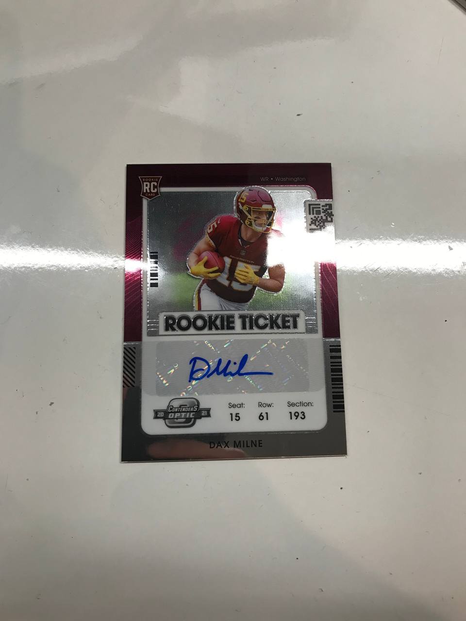 2020-21 Dax Milne - Rookie Ticket Signed Football